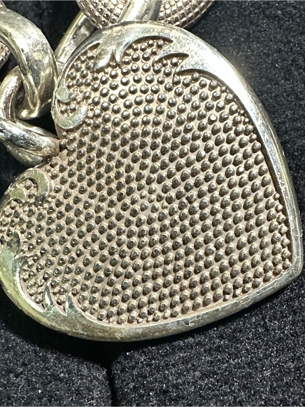 Vtg: Brighton CHUNKY Cordoba Heart Pendant Chain Link Necklace - Picture 10 of 13